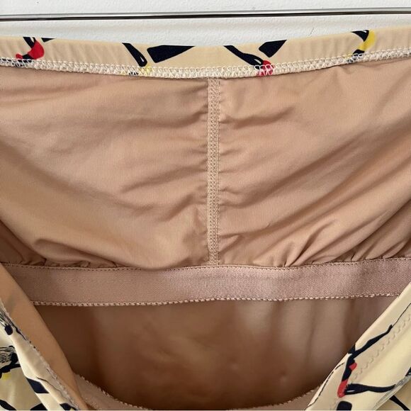 J.Crew Cream All-Over‎ Pattern High Waisted Strapless One-Piece Swimsuit - Picture 5 of 7